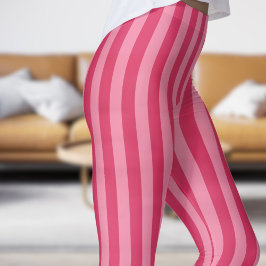 Leggings de padrão clássico de cerise e fita rosa