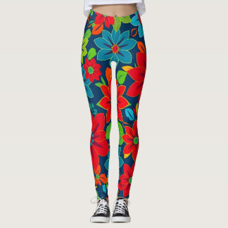 Leggings de padrão contínuo vibrantes - Ins de dec