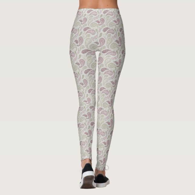 Leggings de padrão da pintura de cinza vermelha (Verso)
