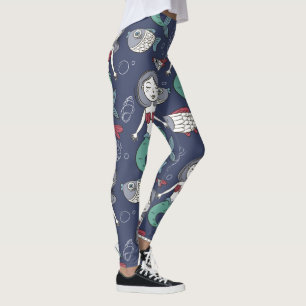 Leggings de padrão da Sereia