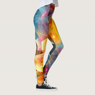 Leggings de padrão de Abstrato vibrantes