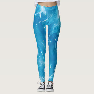 Leggings de padrão de água da Piscina de Nadação A