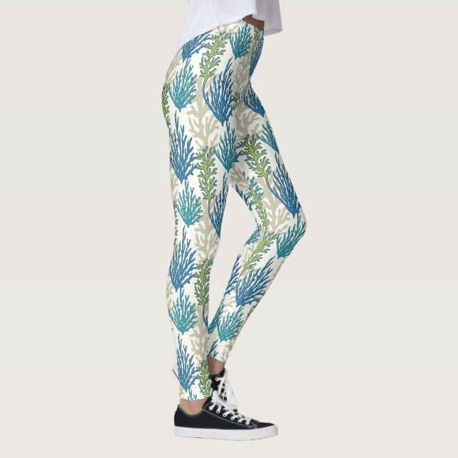 Leggings de padrão de algas marinhas corais (Direita)