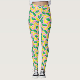 Leggings de padrão de bananas