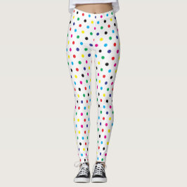 Leggings de padrão de Bolinhas multicores divertid