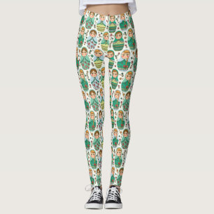 Leggings de padrão de boneca