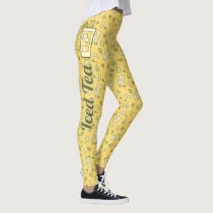 Leggings De Padrão De Chá Forçado