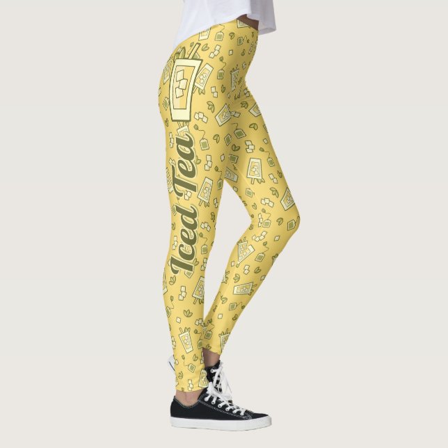 Leggings De Padrão De Chá Forçado (Direita)
