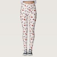 Leggings de padrão de cogumelo