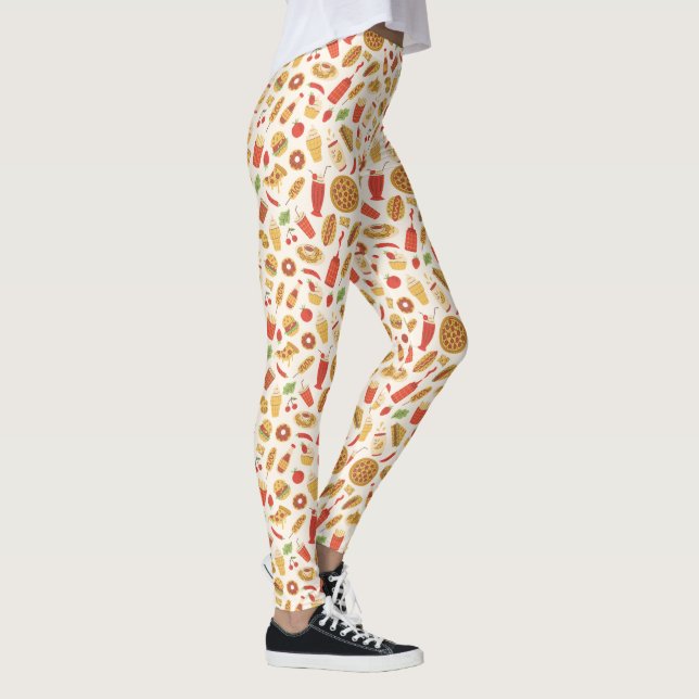 Leggings de padrão de Comida rápida decorativa (Direita)