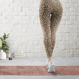 Leggings de Padrão de Composição Marrom