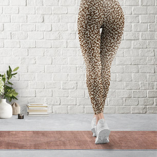 Leggings de Padrão de Composição Marrom