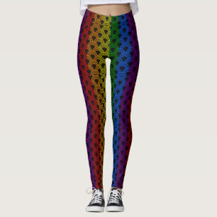 Leggings de padrão de cor do arco-íris LGBT