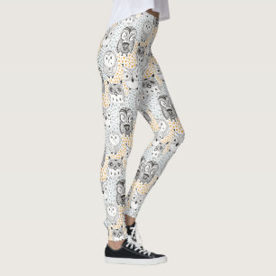 Leggings de padrão de coruja