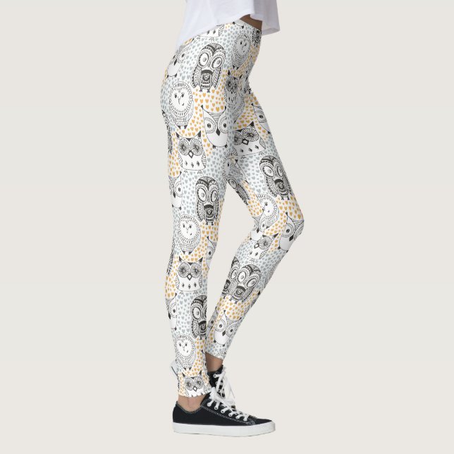 Leggings de padrão de coruja (Direita)