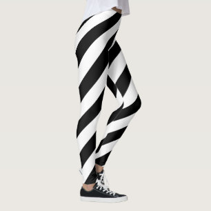 Leggings de padrão de distribuição diagonal preto 