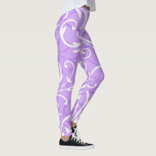 Leggings de padrão de espiral roxa