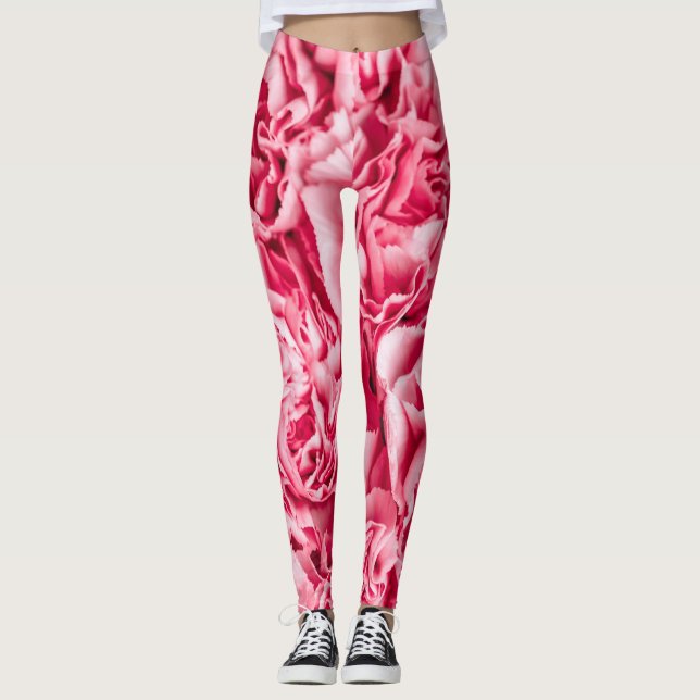 Leggings de padrão de flores (Frente)