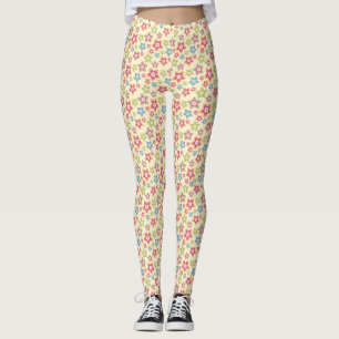 Leggings de padrão de flores