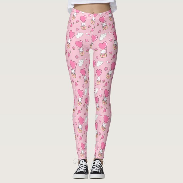 Leggings de Padrão de Gato Cortado (Frente)
