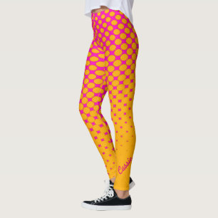 Leggings de padrão de gradiente amarelo laranja a