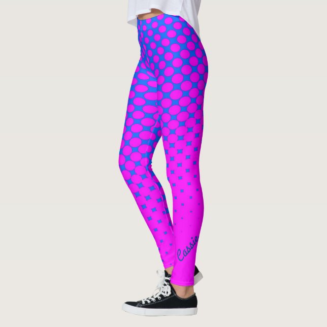 Leggings de Padrão de Gradiente Azul a Rosa (Esquerda)