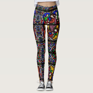 Leggings de padrão de janela de vidro isolado