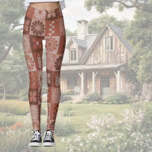 Leggings de Padrão de Laranja Russo