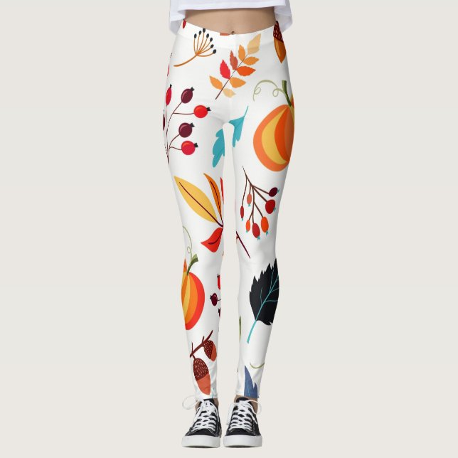Leggings de padrão de outono (Frente)