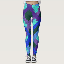 Leggings de padrão de peça quebra-cabeça