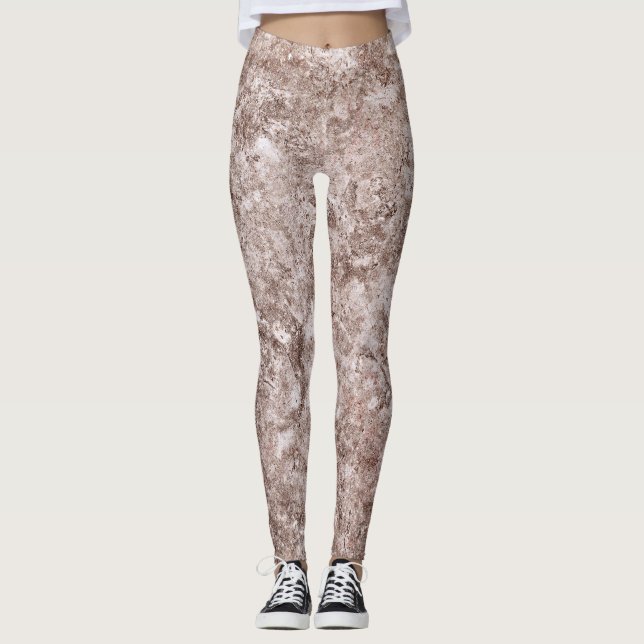 Leggings de padrão de pedra natural (Frente)