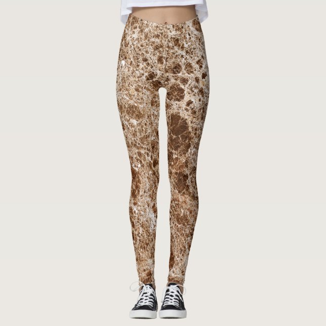 Leggings de padrão de pedra natural (Frente)