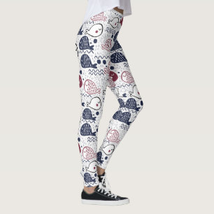 Leggings de padrão de peixe