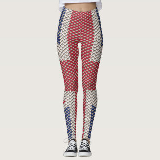Leggings de padrão de pesca da Union Jack Flag