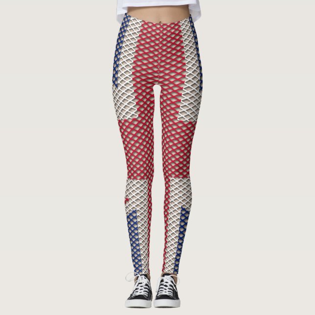 Leggings de padrão de pesca da Union Jack Flag (Frente)