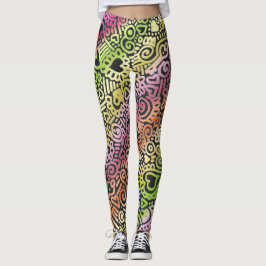 Leggings de padrão de porta