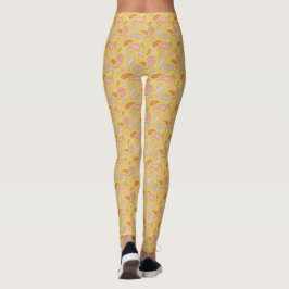 Leggings de padrão de salsa amarela
