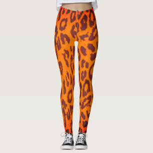 Leggings de padrão de textura da pele do leopardo