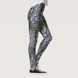 Leggings de Padrão de Vidro Antigas do Estilo Retr