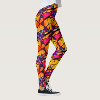 Leggings de padrão de vidro do Halloween