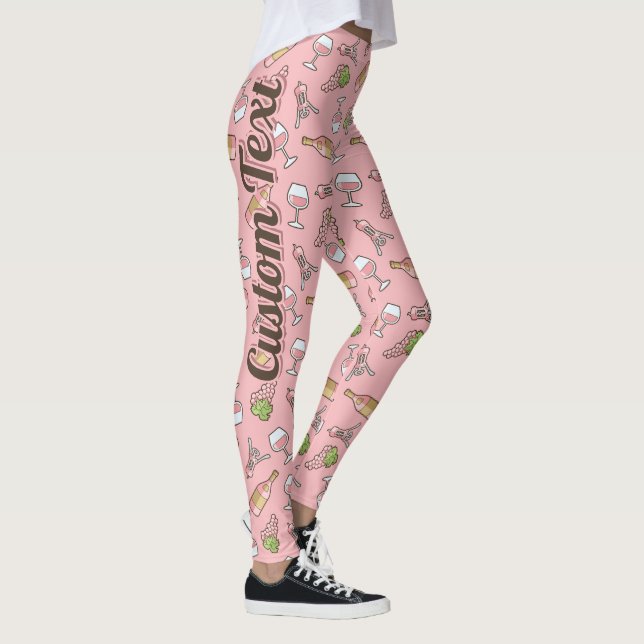 Leggings de padrão de vinho rosa (Direita)