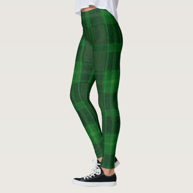 Leggings de padrão de Xadrez do verificador verde (Esquerda)