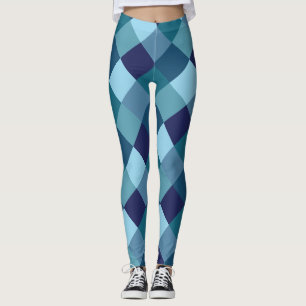 Leggings de padrão do Harlequin azul