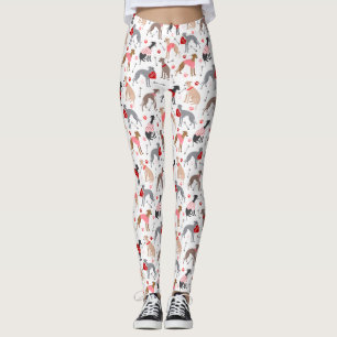 Leggings de padrão do Namorados Greyhound italian