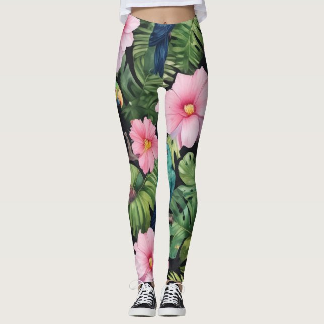 Leggings de padrão do Sakura Blossom (Frente)