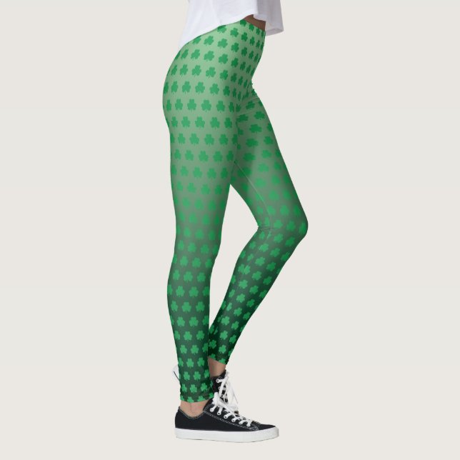 Leggings de padrão do Shamrock verde do Dia de São (Direita)