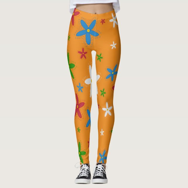 Leggings de padrão floral (Frente)