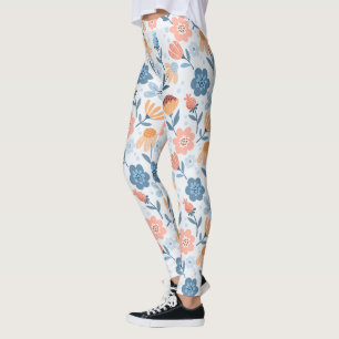Leggings de Padrão Floral Reproduzíveis