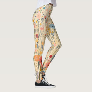 Leggings de Padrão Floral Whimsical