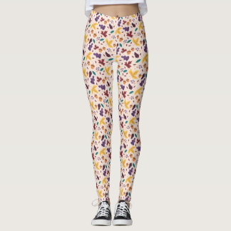 Leggings de padrão Folha Amarelo de Chocolaty